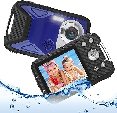 Appareil photo numérique étanche hegumen pour enfants, fhd 1080p, zoom numérique 8x, caméra