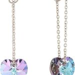 Boucles d'oreilles pendantes en argent sterling violet pour femme, argent, cristal, swarovski