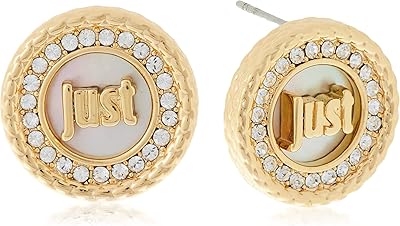 Boucles d'oreilles dorées pour femmes de just cavalli, modèle jcer01063200, acier inoxydable, zircon