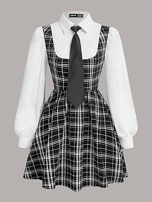 Robes longues benab robe salopette à imprimé écossais sans chemise ni cravate
