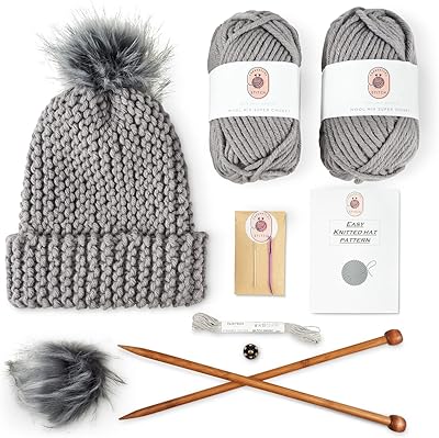 Kit de tricot pour débutants pour adultes - kit de tricot pour bonnet