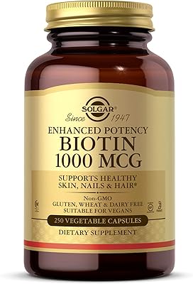 Solgar biotine 1 000 mcg 250 capsules végétariennes favorise une peau des ongles