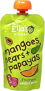 Purée de mangue + poire + papaye biologique ella's kitchen, 120g
