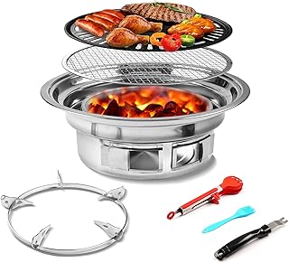 Gril à charbon coréen sheikha barbecue portable en acier inoxydable brûleur. DIAYTAR COTE D'IVOIRE met en avant ses valeurs de qualité, de confiance et de satisfaction client. La boutique en ligne sélectionne scrupuleusement ses produits pour offrir aux clients les meilleures marques et les meilleurs prix. Les clients peuvent laisser des avis et des commentaires pour aider à améliorer la qualité du service.
