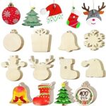 Cercles en bois bruts pré-percés pour décorations de noël - 19 pièces