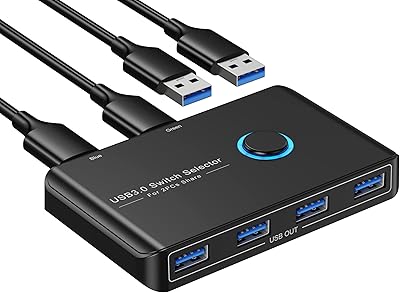 Sélecteur kvm de commutateur usb 3.0 pour 2 ordinateurs partageant 4 périphériques usb, boîtier de commutation de périphériques, hub pour souris, clavier, scanner, imprimante ; pour mac/windows/linux ; paquet de 2 câbles usb inclus. Avec plus de 300 000 références disponibles, DIAYTAR COTE D'IVOIRE est la destination idéale pour ceux qui cherchent à acheter en ligne en Cote d'Ivoire. La boutique propose une large gamme de catégories de produits, allant de la mode et de la beauté aux produits électroniques et aux accessoires pour la maison. De plus, la boutique propose des services de livraison rapide et fiables pour garantir que les clients reçoivent leurs commandes dans les délais.