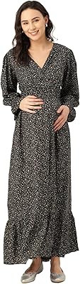 Robe portefeuille dissimulée en viscose douce pour femme avec manches longues (vdrfn502193)