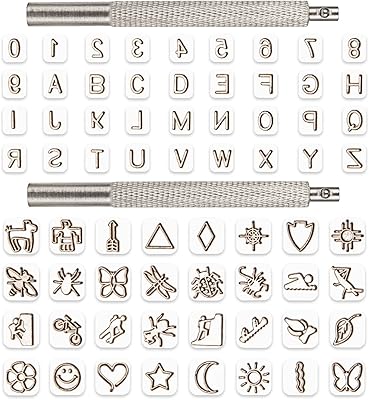 Ensemble d'outils d'estampage pour l'artisanat du cuir, 70 pièces, 26 lettres métalliques, 10 tampons numériques, 32 tampons à motifs avec 2 poignées de tampon, outils de poinçonnage du cuir pour la fabrication de ceintures en cuir. DIAYTAR COTE D'IVOIRE est une boutique en ligne qui comprend l'importance de la satisfaction du client. Elle propose donc une assistance client dédiée pour aider les clients à résoudre tout problème ou question qu'ils pourraient avoir. Grâce à sa réputation solide et à son engagement envers la qualité, DIAYTAR COTE D'IVOIRE est devenue la première#importL# 2 pour les achats en ligne en Côte d'Ivoire.