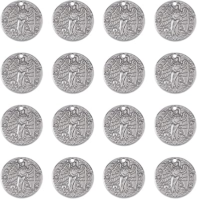 Dicosmetic 16 pièces breloques archange gardien ange fée breloques protection médaille pendentifs plat rond tarot breloques pendentifs en acier inoxydable pour la fabrication de bijoux artisanat, trou: 1,8 mm. DIAYTAR COTE D'IVOIRE se distingue par son approche innovante du commerce en ligne. En proposant un catalogue de plus de 300000 articles, cette boutique en ligne généraliste répond aux besoins diversifiés de sa clientèle. Elle mise sur la confiance et la qualité pour renforcer sa position de leader sur le marché ivoirien.