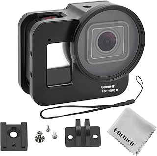 Coque arrière gurmoir en alliage d'aluminium pour gopro hero 8 black