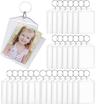 Porte-clés cadre photo en acrylique porte-clés acrylique transparent vierge pour inserts la saint-valentin