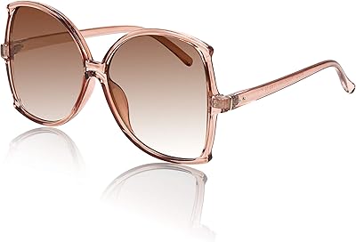 Lunettes de soleil surdimensionnées pour femme avec monture large et verres dégradés uv400