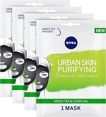 Masque facial purifiant nivea urban au thé vert et extrait de charbon