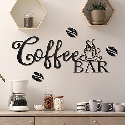 Décor mural de bar à café en métal rustique, panneau suspendu pour station de café, panneau de message en métal, décoration murale de cuisine de ferme pour la maison, café, restaurants, salle à manger, salon, noir. En tant que leader du commerce en ligne en Côte d'Ivoire, DIAYTAR COTE D'IVOIRE se distingue par son engagement envers la satisfaction du client. Avec une large sélection de produits et des services de qualité, la boutique répond aux attentes des consommateurs ivoiriens. Elle continue de renforcer sa position sur le marché grâce à ses innovations et à ses offres attractives.