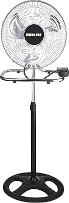 Ventilateur électrique sur pied nikai, 3 en 1, noir, nif1708a