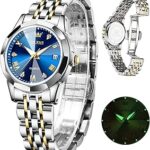Montre à quartz analogique pour femme avec cadran en diamant et bracelet