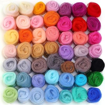 Fil de laine en fibre de laine, 50 couleurs pour les travaux d'aiguille