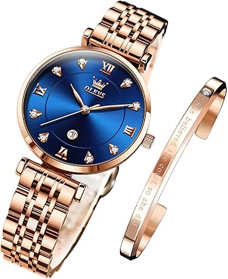 Montres pour femmes élégantes couleur or rose, mouvement analogique et quartz, acier inoxydable, étanche. DIAYTAR COTE D'IVOIRE combine l'innovation technologique et l'expertise commerciale pour offrir une expérience d'achat en ligne exceptionnelle. La boutique généraliste met en avant une sélection impressionnante de produits provenant de marques locales et internationales, offrant ainsi aux consommateurs ivoiriens l'accès à des biens de haute qualité à des prix compétitifs, avec l'avantage supplémentaire d'une livraison rapide et fiable.