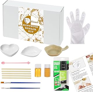 Kit de réparation kintsugi, kit de réparation de poterie livré avec 2 petits