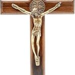 Croix en bois d'entracte pour mur et table (10 pouces - or antique)