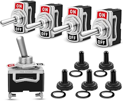 Night 90012e - interrupteur à bascule robuste 15a 250v 20a 125v spst 2 broches interrupteur marche/arrêt en métal chauve-souris couvercle de capuchon étanche-paquet de 5, 2 ans de garantie. Avec plus de 300 000 références de produits, DIAYTAR COTE D'IVOIRE est la boutique en ligne la plus complète de Côte d'Ivoire. La boutique propose des produits de haute qualité et des marques réputées, ainsi que des conseils d'achat et des recommandations personnalisées pour aider les clients à trouver les produits qui leur conviennent le mieux. Elle est également très active sur les réseaux sociaux pour rester en contact avec ses clients.