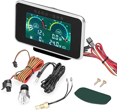 Compteur numérique lcd 4 en 1 pour voiture, tension de pression d'huile, température