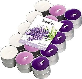 Bougie chauffe-plat bulsius multicolore parfumée à la lavande, paquet de 30, 30 pièces