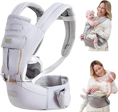 Porte-bébé à siège de hanche, porte-bébé nouveau-né à tout-petit, porte-bébé détachable de 7