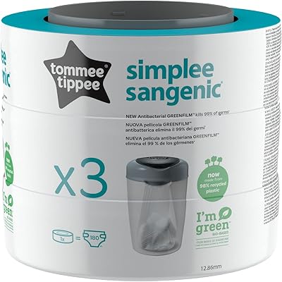 Recharges tommee tippee simply sangenic, paquet de 3