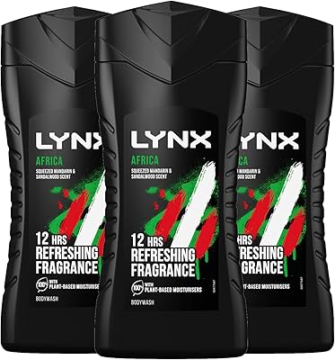 3 x gel douche lynx africa men 250 ml