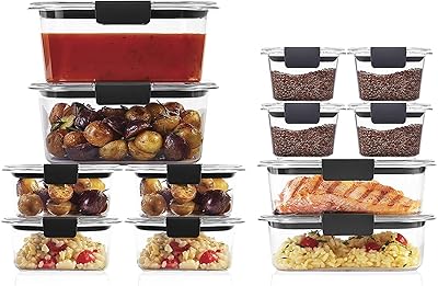 Rubbermaid 2108377 couvercles de rangement en plastique brilliance 14 pièces |