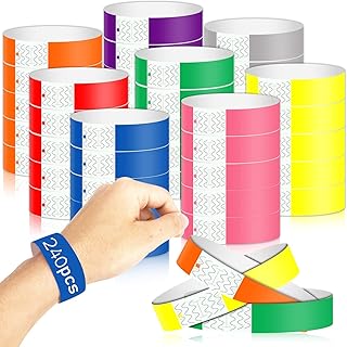 Bracelets en papier pour événements néon, bracelets colorés imperméables pour clubs de fête
