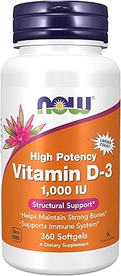 Now foods vitamines d-3, 360 gélules, 1000 ui