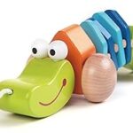 Jouet crocodile rétractable en bois classic world pour les tout-petits | jouet crocodile