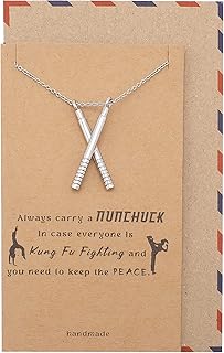 Collier pendentif inspiré des arts martiaux nunchuck, cadeaux uniques et cool pour hommes