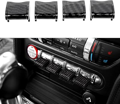 G car 4 pièces couvercle de bouton de commande de tableau de bord central pour ford mustang 2015-2020 (apparence en fibre de carbone). La boutique en ligne DIAYTAR COTE D'IVOIRE propose une expérience d'achat unique et personnalisée à ses clients. Elle propose une grande sélection de produits de qualité, dont des produits locaux et internationaux. La boutique est engagée à offrir un service de haute qualité et une livraison rapide à ses clients.