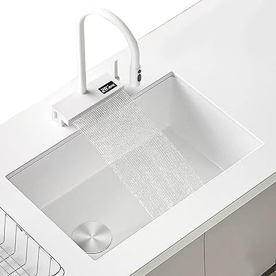 Évier de cuisine sous évier en acier inoxydable blanc, robinet cascade blanc, accessoires pour grand évier simple (taille : 52 x 40 x 21 cm). DIAYTAR COTE D'IVOIRE est une boutique en ligne qui offre une expérience d'achat unique et pratique. Elle propose une gamme large de produits qui sont classés par catégories pour faciliter la recherche. Les clients peuvent ainsi trouver facilement ce qu'ils cherchent et passer commande en toute sécurité.