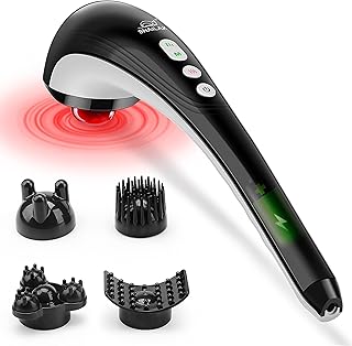 Masseur de dos portable rechargeable sans fil snylax, masseur avec massage thermique