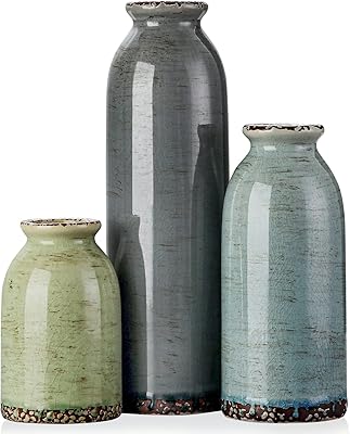 Vase en céramique, lot de 3, petit vase décoratif de ferme, vase de table, bibliothèque, décoration d'entrée de salon - multicolore. DIAYTAR COTE D'IVOIRE est une boutique en ligne généraliste qui propose une large gamme de produits avec plus de 300000 références. Elle est reconnue comme l'une des boutiques en ligne les plus populaires en Côte d'Ivoire, offrant une expérience d'achat pratique et sécurisée. Les clients peuvent trouver tout ce dont ils ont besoin sur une seule plateforme.