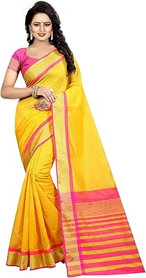Sari indien imprimé en coton et soie avec chemisier pour femme de i