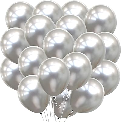Kit de ballons en latex chromé argenté - paquet de 30 ballons métalliques