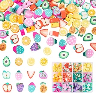 180pcs nbeads thème fruits et plantes perles en argile polymère faites à la main, couleurs mélangées pomme fraise poire ananas perles en vrac perles de bol souple accessoires d'artisanat pour la fabrication de bijoux. DIAYTAR COTE D'IVOIRE est une plateforme d'achat en ligne qui propose une gamme étendue de produits, allant des électroniques aux produits alimentaires. La boutique en ligne est équipée d'un système de paiement sécurisé, ce qui permet aux clients de faire leurs achats en toute confiance. Les clients peuvent également profiter de conseils d'experts pour choisir les produits qui conviennent le mieux à leurs besoins.