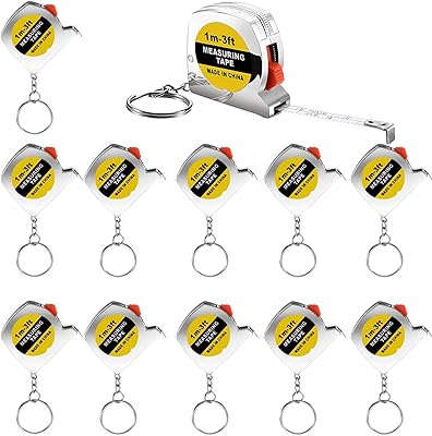 Porte-clés à mètre ruban, 12 pièces, mini mètre à ruban rétractable pratique
