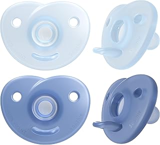 Sucette philips avent coeur - bleu/bleu clair, 0-3 mois, lot de 4, scf099/41