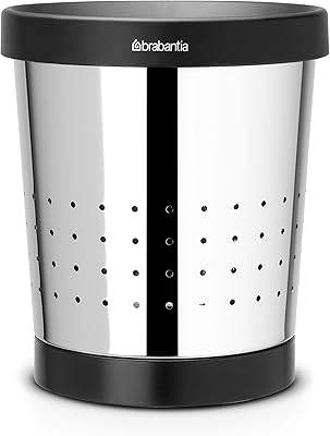 Brabantia poubelle à papier conique avec trous, 5 litres - acier brillant