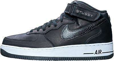 Chaussure air force 1 mid pour homme dj7840 001 stussy - noir