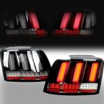 Feu arrière akmex compatible avec ford mustang 1999-2004 avec tube transparent, paire