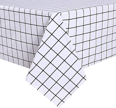 Nappe rectangulaire en pvc imperméable, nappe en vinyle anti-huile et anti-déversement, couverture