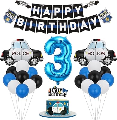 Décorations de 3e anniversaire de la police pour garçons, décorations de fête joyeux 3e anniversaire, fournitures de fête pour 3e anniversaire de la police pour garçons, voitures de police et ballons" fournitures de fête pour 3e anniversaire. La boutique en ligne DIAYTAR COTE D'IVOIRE propose plus de 300000 références de produits, ce qui en fait l'une des plus grandes boutiques en ligne de Côte d'Ivoire. Les clients peuvent trouver des produits pour la maison, la mode, les loisirs et bien plus encore. La boutique en ligne assure une livraison sécurisée et rapide à travers le pays.