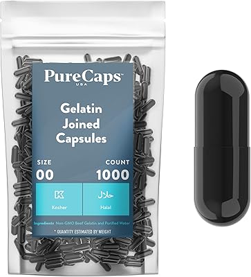 Pure caps usa capsules de gélatine noire vides - dissolution rapide et facile à digérer - sans conservateur avec ingrédients naturels - (1000 capsules communes) - taille 00. DIAYTAR COTE D'IVOIRE, la boutique en ligne généraliste de référence en Côte d'Ivoire, propose plus de 300000 références de produits pour répondre à tous vos besoins. Avec une offre variée et des prix compétitifs, DIAYTAR COTE D'IVOIRE est la destination idéale pour faire vos achats en ligne. Elle offre une expérience d'achat pratique et sécurisée.